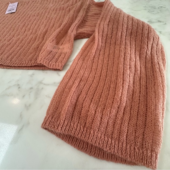 NEW Wild Fable Pink/Rose colored Ribbed Knit Boho Cropped Sweater XL - Picture 9 of 16